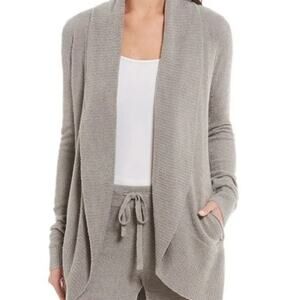 Barefoot Dreams Women's Gray CozyChic Lite Circle Cardigan Sweater Size Large